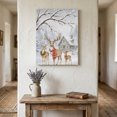 thumbnail image 3 of Canvas Wall Art, Christmas Deer Framed Canvas Prints for Bathroom Hallway, Winter Snowflakes Xmas Tree Forest Cabin Small Gallery Wrapped Wall Decor for Home Office, Gifts, 8"x10" Ship Next Day, 3 of 9