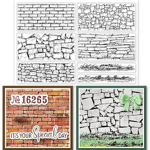 Wall Background Clear Stamps for DIY Scrapbooking Bounding Wall Frame Silicone Clear Stamp Seals Transparent Stamps for Cards Making Photo Album Journal Home Decoration