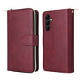 thumbnail image 4 of SaniMore for Samsung Galaxy A55 5G 3 in 1 Case, Zipper Purse Cover + Card Slots +  Kickstand + Detachable Lanyard Comprehensive Protective Shockproof Anti-drop Shell For Samsung A55 5G, Winered, 4 of 8