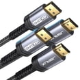 thumbnail image 1 of Adaptador de cable DisplayPort a HDMI 4K UHD, 6.6 pies, paquete de 2 unidades, JSAUX, 1 of 7
