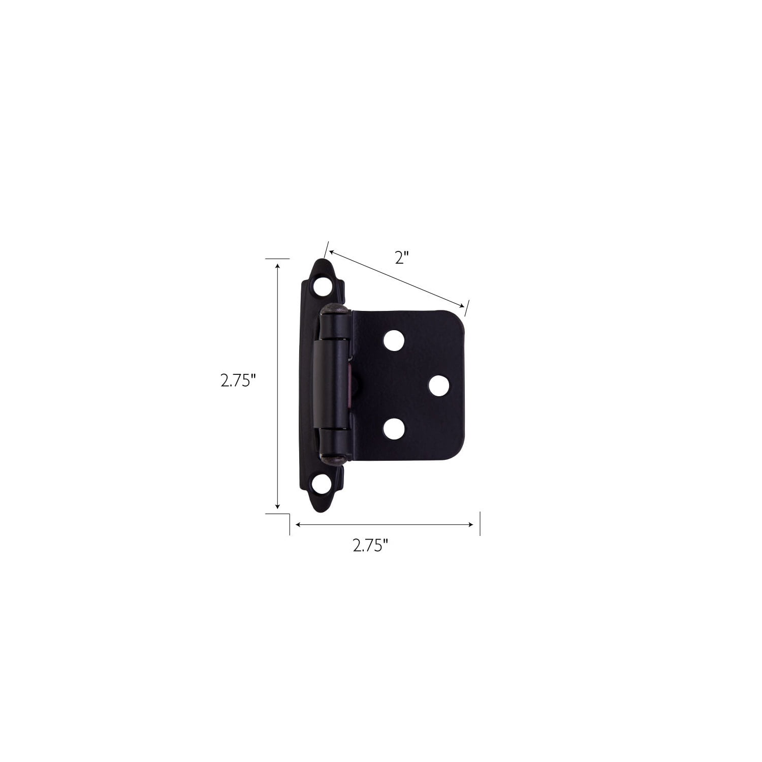Design House Steel Semi-Concealed Overlay Hinges for Kitchen Cabinets, 20-Pack