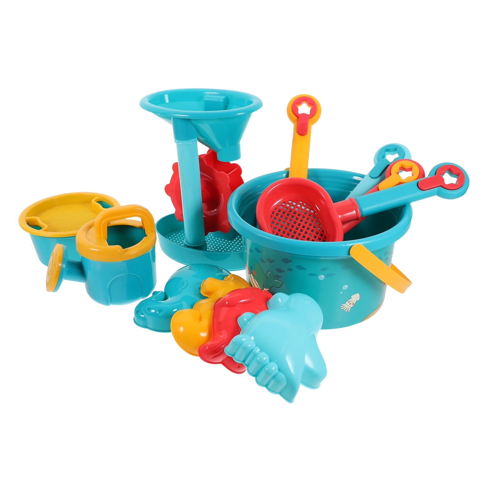 Set De 27 Piezas De Juguetes De Arena Y Playa – Cubo Y Moldes De Animales Y Castillo Para Niños Y Niñas (Color Sorpresa)