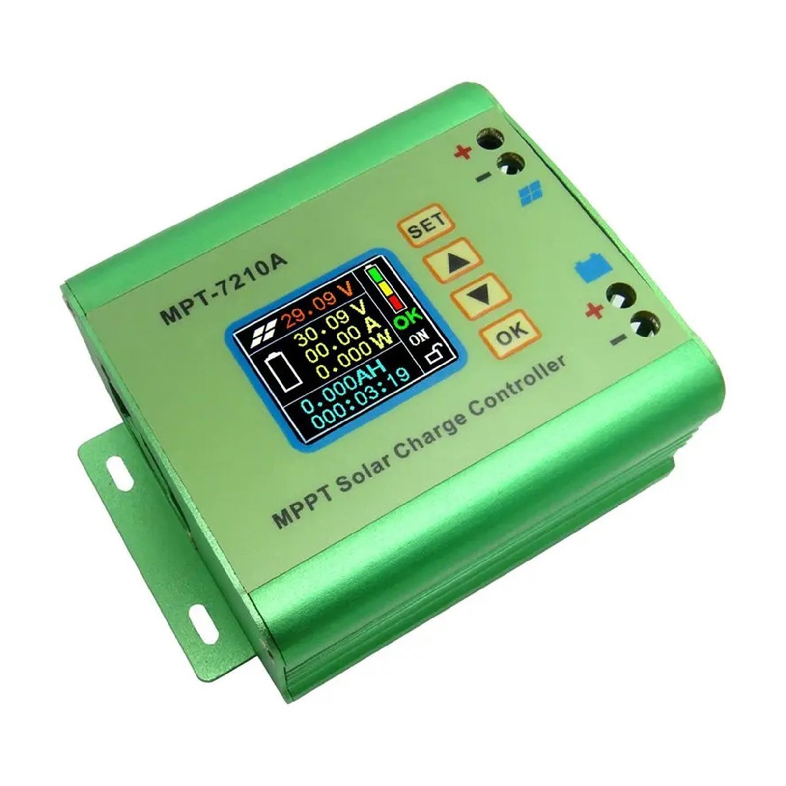 MPT-7210A LCD MPPT Solar Panel Charge Controller Aluminum Alloy For LiPo Battery Output 600W 24V 36V 48V 60V 72V Battery Pack