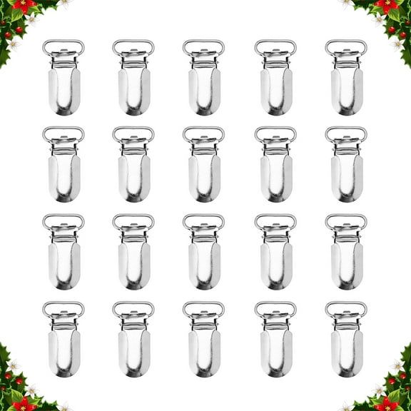 WRITWAA 25 Pcs Iron Suspender Clips for Clothes, Heavy Duty Fasteners for Sewing and Projects