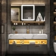 thumbnail image 2 of Bathroom Furniture Solid Wood Cabinet With Sink Wash Basin With And Mirror Vanity Toilet Simple Modern Washbasin Light Luxury Sl My Lux Decor Round, 2 of 6