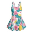 thumbnail image 6 of DISNIMO Palm Tree Hibiscus Printed Girls Swimsuit One Piece Swim Dress Beach Sleeveless Bathing Suit Soft Breathable Swimwear with Skirt, 6 of 8