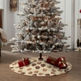 thumbnail image 6 of Halloween Christmas Tree Skirt - Brown Chocolate Print 36 Inches Christmas Tree Skirt for Halloween Holiday Indoor Home Christmas Tree Decorations with Three Ribbons, 6 of 7