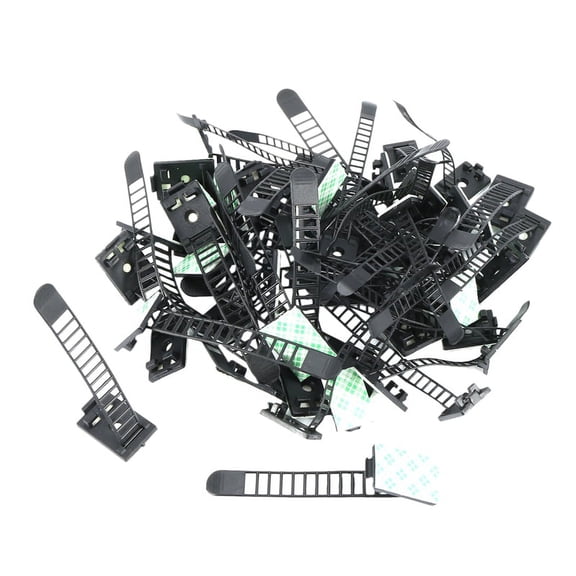 50Pcs 2 Sizes Adjustable Self-Adhesive Nylon Cable Ties Cord Clamp for wire management, Large and Small