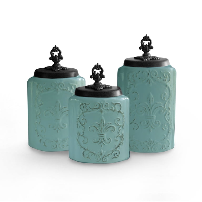アメリカンヴィンテージ キッチンキャニスター ３サイズセット BLUE ANTIQUE SET/3 CANISTER:11.875