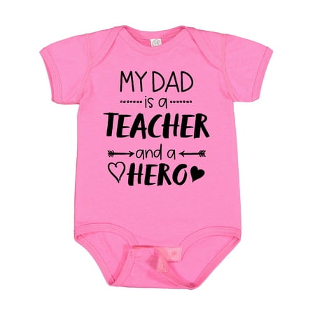 

Inktastic My Dad is a Teacher and a Hero Gift Baby Boy or Baby Girl Bodysuit
