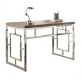 thumbnail image 1 of Maklaine Metal Writing Desk in Wood, 1 of 1