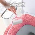 thumbnail image 5 of YgkuHd Toilet Seat Covers for Bathroom, Zipper Model Toilet Seat Household Embroidery Sitting Washer Toilet Seat Cover Cute Washer Universal Toilet Seat Washable D Shapetoilet Seat Cushion (Pink), 5 of 6