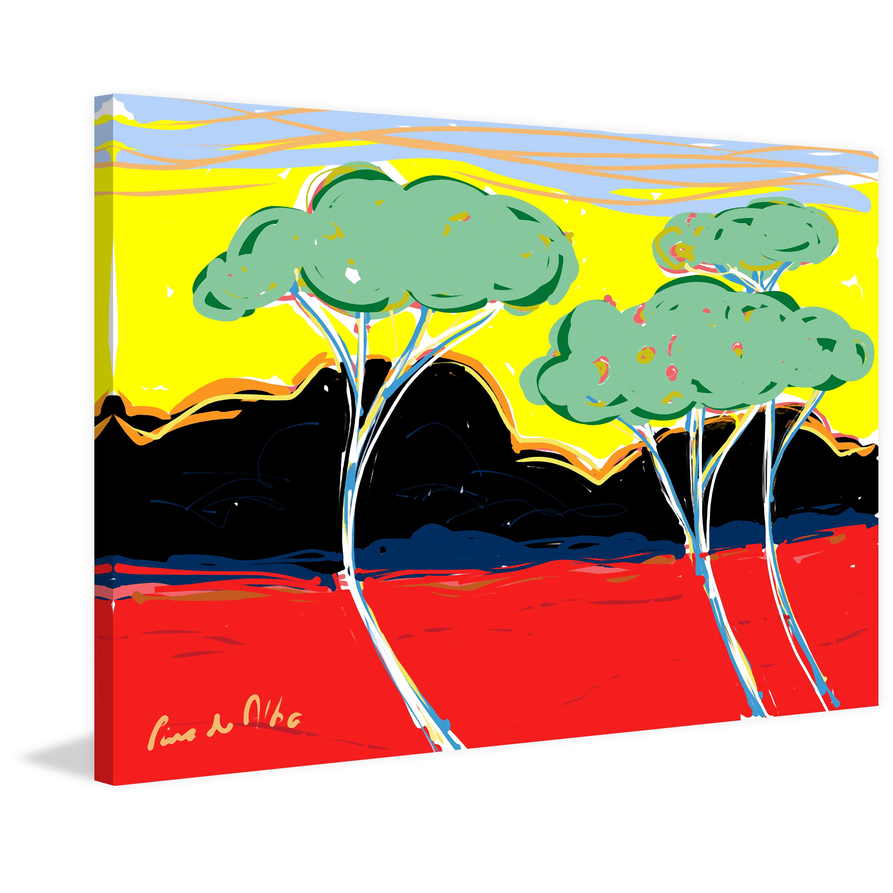Marmont Hill "Juan Les Pins 1" by Arthur Pina Painting Print on Wrapped Canvas