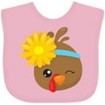 thumbnail image 3 of Inktastic Cute Turkey, Brown Turkey, Turkey with Sunflower Boys or Girls Baby Bib, 3 of 4
