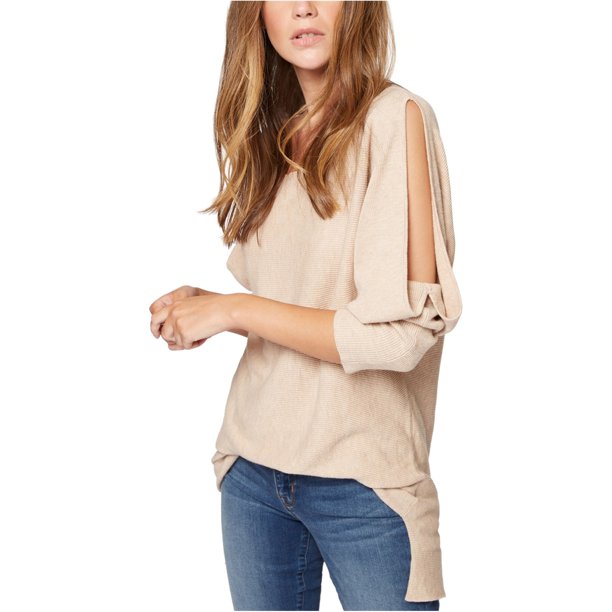 Sanctuary Clothing Gillian suéter de punto con hombros descubiertos para mujer, beige, pequeño