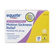 Equate LessDrowsy Motion Sickness Relief Tablets, 25 mg, 8 Count