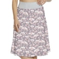 thumbnail image 1 of Women's Peonies Paste Vintage Style Meadow A-line Printed Skirt Casual Wear, M, Grey Pink Pale Peach, by Ambesonne, 1 of 6