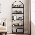 thumbnail image 5 of 5 Tier Corner Shelf, Narrow Bookshelf with Metal Frame, Modern Display Storage Rack, 5 of 6