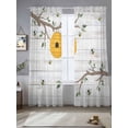 thumbnail image 2 of Bees Branches Sheer Curtains 84 Inch Length 2 Panels Set, Farmhouse Spring Botanical Wooden Voile Window Treatment Rod Pocket Curtains Sheers Drapes for Bedroom/Living Room/Kitchen 52"x84"x2, 2 of 7