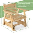 thumbnail image 3 of Topbuy Fir Wood Outdoor Glider Chair, Natural Color, 3 of 8