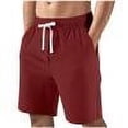 thumbnail image 1 of zbxnLI Casual Shorts for Men Drawstring Elastic Waist Summer Beach Shorts Loose Comfy Short Pants with Pockets, 1 of 6