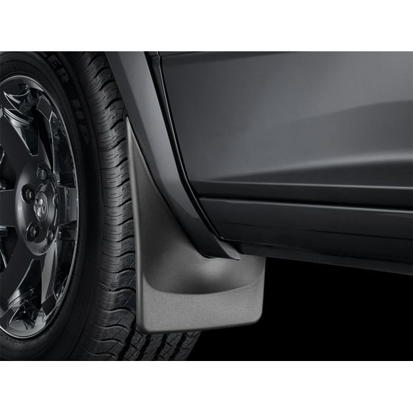 Weathertech Mud Flap 110011 Direct-Fit; Set of 2; Contoured; Without Logo; Black; Thermoplastic; QuickTurn Fastening System