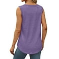 thumbnail image 4 of CHGBMOK Womens Tank Tops Summer Loose Sleeveless Tops Ribbed Trim Scoop Neck Curved Hem, 4 of 9