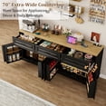 thumbnail image 3 of Blotout 70" Large Sideboard Buffet Cabinet with 3 Drawers & 4 Doors, Farmhouse Kitchen Sideboard Storage Cabinet with 8 Door Shelves & Charge Station, Coffee Bar Cabinet for Dining Room, Black, 3 of 9
