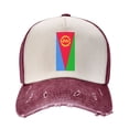 thumbnail image 2 of Flag Of Eritrea Baseball Cap Distressed Adjustable Vintage Cotton Denim Hat for Women Men, 2 of 7
