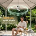 thumbnail image 4 of Laybasic 10.5" Portable Ceiling Fan with Light, 8000mAh Battery Operated Rechargeable Camping Fan with Remote & Timer, 4 Speeds Tent Fan Hanging Wireless Fan for Camping, RV, Canopy, Dormitory, 4 of 9