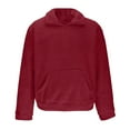 thumbnail image 4 of Plebaso Mens Fuzzy Fleece Sweatshirts with Pocket Long Sleeve Casual Quarter Zip Fleece Pullover for Men, 4 of 5