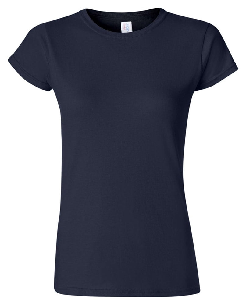 Gildan 64000L Softstyle Ladies T-Shirt -Navy-Medium - Walmart.com