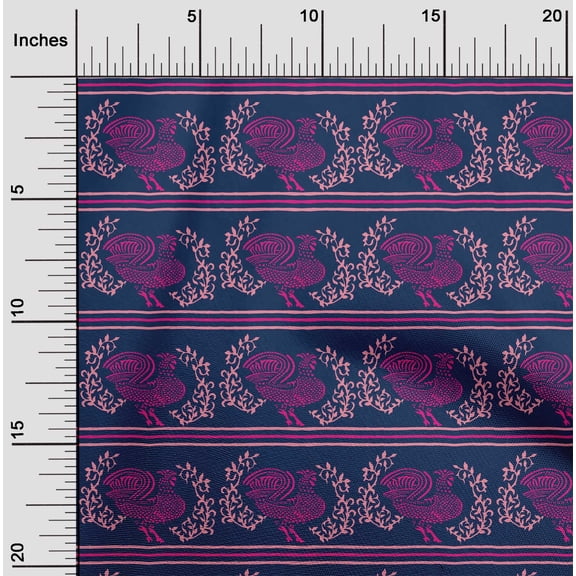 oneOone Organic Cotton Poplin Twill Fabric Stripe|Leaves & Hen Block Fabric Prints By Yard 42 Inch Wide