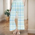 thumbnail image 2 of Girls Pajama Pants Gingham Pattern Pajama Lounge Pants with Pockets Sleepwear Soft Elastic Waist PJ Bottoms pjs for Teen Girls(Light Blue,4-5 Years), 2 of 5