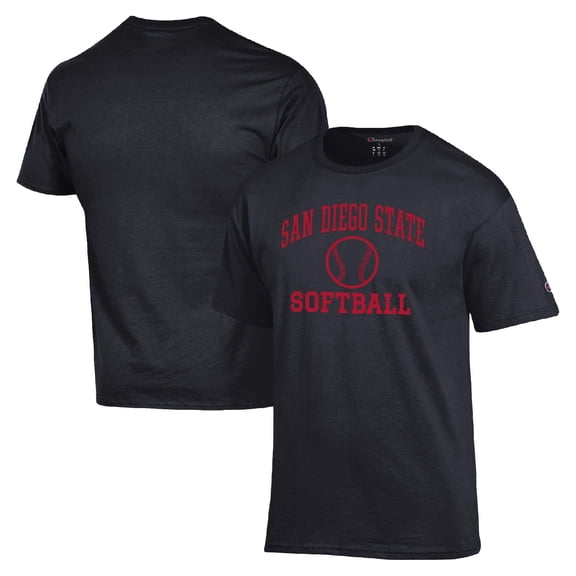 Men's Champion Black San Diego State Aztecs Icon Softball Powerblend T-Shirt