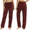 thumbnail image 2 of LNFINTDO Pajamas Pants for Women Fleece Pajama Bottoms Pj Pants Soft Warm Pjs Loungwear Sleep Pants, 2 Pack, Red & Pink Plaid, Medium, 2 of 7
