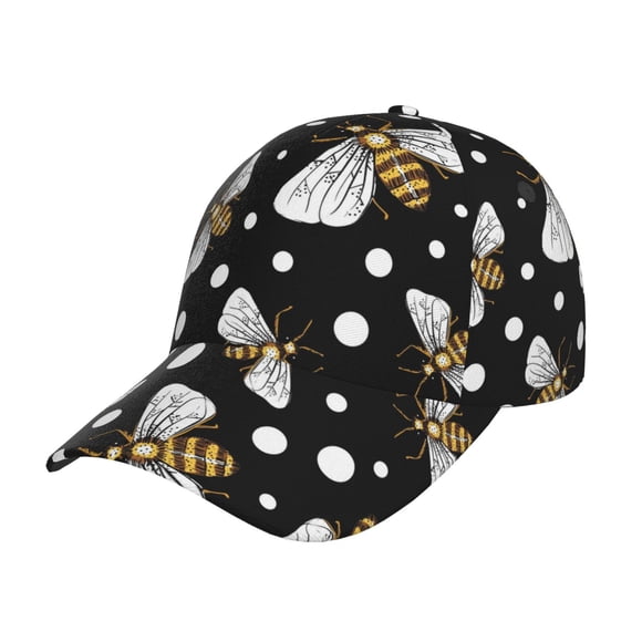 Vsdgher Honey Bees at Night Print Classic Low Profile Baseball Cap Golf Dad Hat Adjustable Hats Men Women Unconstructed Cap