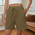 thumbnail image 2 of Yubnlvae High Waist Tie Shorts - Women's Summer Casual Drawstring Shorts with Pockets, Comfortable Loose Fit Bermuda Length (B | L), 2 of 6