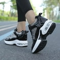 thumbnail image 3 of Women's Fashion Wedge Sneakers - Hidden Heel Height Platform Shoes with Glitter Detail, 3 of 6