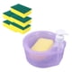 thumbnail image 3 of Dispensador de jabón para platos y soporte para esponjas (6 esponjas incluidas) Jabón líquido moderno Violeta, 3 of 9