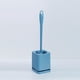 thumbnail image 5 of Juego de cepillo de baño compacto, limpieza del baño, tamaño compacto, colgante con drenaje de agua, cepillo flexible, azul, 5 of 6
