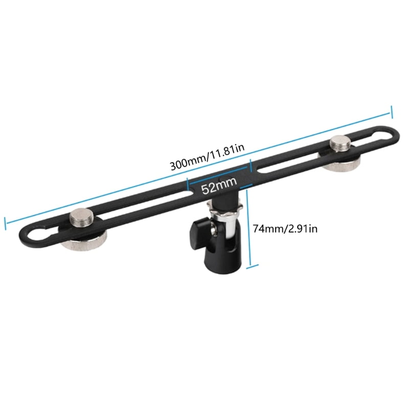 Double Mic Mount Rods with 5/8'' Thread for Most Microphone Stands Boom Arm