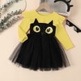 thumbnail image 5 of Vividxx Girl Halloween Dress Toddler Long Sleeve Cartoon Print Mesh Tutu Dress Party Outfit for Kids 5-6 Years, 5 of 9