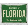 thumbnail image 1 of Florida Tapestry, Welcome to Florida Old and Rusty Graphic Sign Design the Sunshine State, Wall Hanging for Bedroom Living Room Dorm Decor, 60W X 40L Inches, Fern Green and Beige, by Ambesonne, 1 of 2
