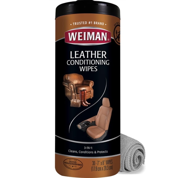 Kit limpiador de piel Weiman Leather Wipes 30 unidades + paño
