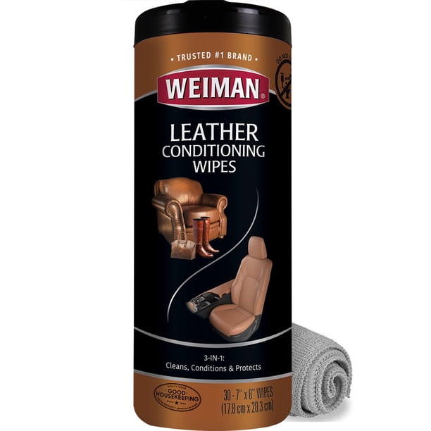 Kit limpiador de piel Weiman Leather Wipes 30 unidades + paño