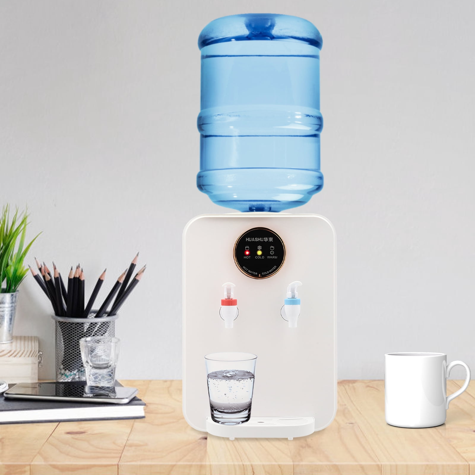 4.5-18.9L White Rectangle Premium Countertop Water Dispenser Hot/Cold Water Dispenser for Office Desk Bedside Table Coffee Table