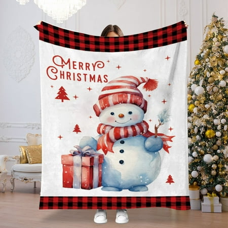 

Large Throw Warm Blankets Neutral Color Throw Blanket Summer Blanket Dog Christmas Blankets And Throws Christmas Blanket Facecloth Material Snowman Deer Christmas Tree Pattern Cover Blanket Festive