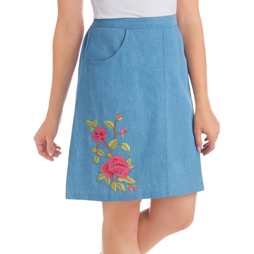 denim skirt with attached shorts