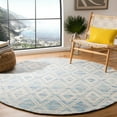 thumbnail image 2 of SAFAVIEH Marbella Alicia Geometric Diamonds Wool Area Rug, Dark Blue/Ivory, 6' x 9', 2 of 10